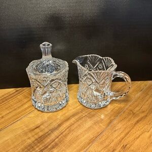 Crystal Sugar and Creamer Set